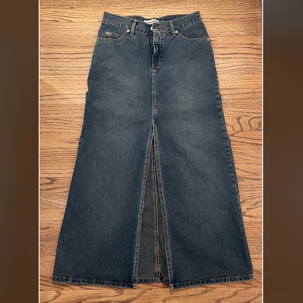 London Jean High Waisted Denim Maxi Skirt